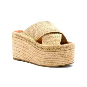 ALOHAS Bali Woven Boho Platform Sandal Natural US 7 Coastal Cowgirl Beach New